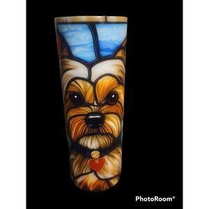Stained Glass Yorkie 20oz Skinny Tumbler